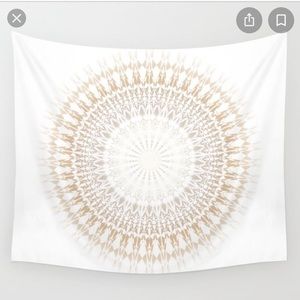 Society6 Beige White Mandala Tapestry